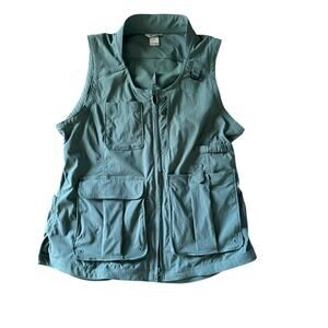 DULUTH TRADING Outdoor Fishing Camping Tactical Utility Vented Vest Size M Green